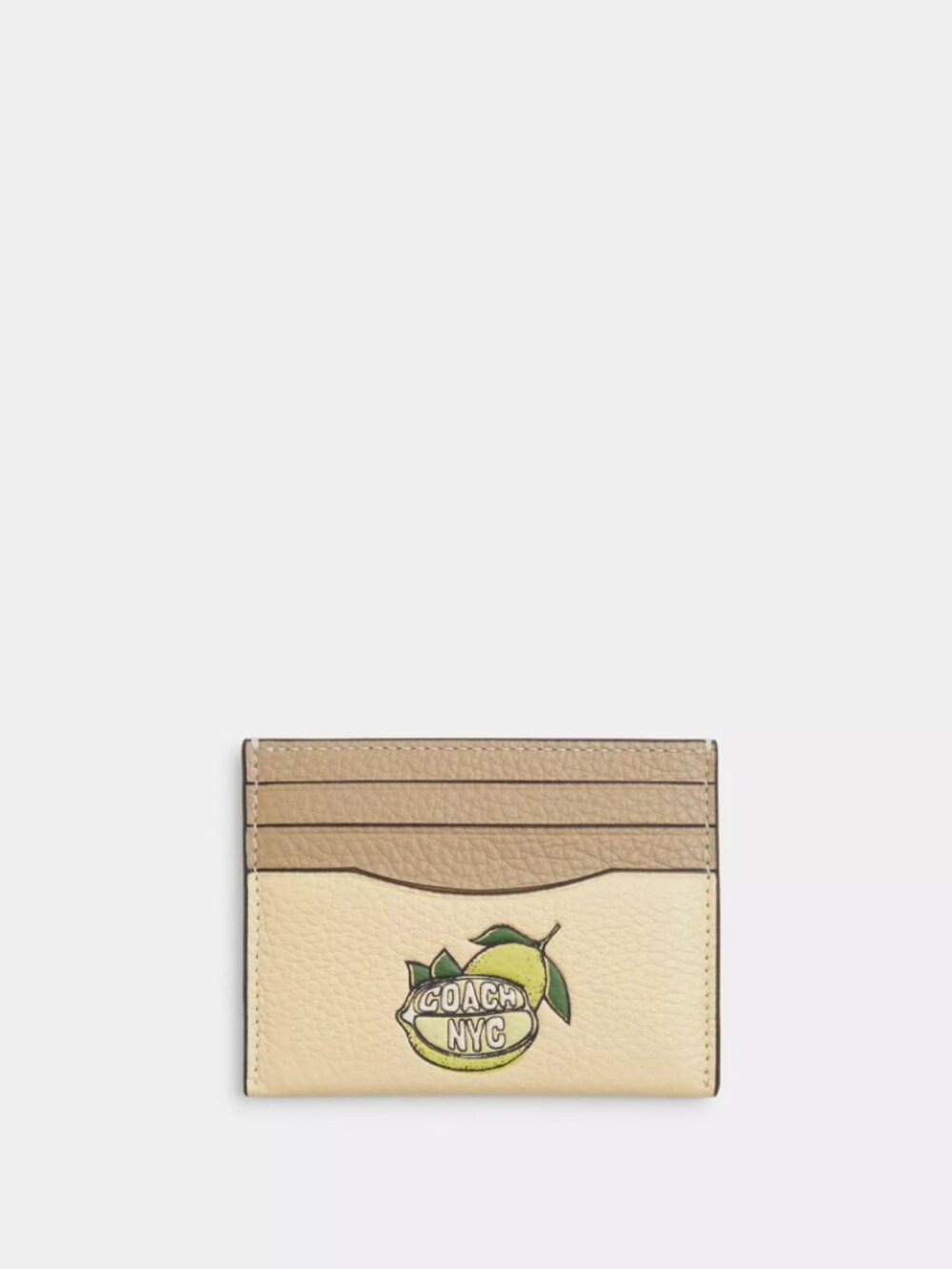 COACH Slim Id Card Case W/Lemon Graphic-Silver/Moonlight